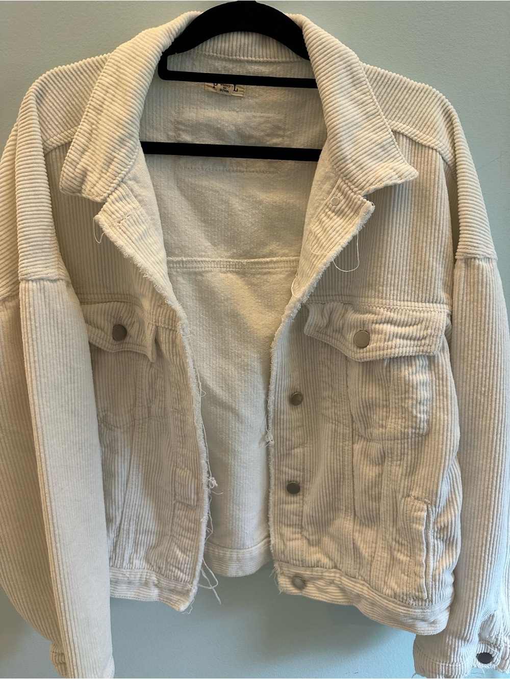POL White Ribbed Women's Jacket